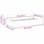 vidaXL Cadre de lit d'angle Crème 100 cm x 200 cm tissu