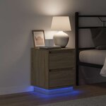 vidaXL Cabinet de chevet avec tiroir Chêne sonoma 39 x 34.5 x 50 cm