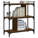 vidaXL Bibliothèque 3 niveaux chêne brun 76x32x88 cm bois d'ingénierie