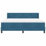 vidaXL Lit à ressorts avec matelas Bleu foncé 200 x 180 cm Polyester