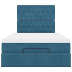 vidaXL Cadre de lit ottoman avec matelas bleu foncé 120x200 cm velours