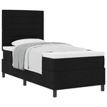 vidaXL Lit à ressorts avec matelas Noir 100 x 200 cm tissu