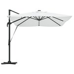 vidaXL Parasol déporté avec LED Sable 352x251x265 cm Aluminium
