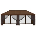 vidaXL Gazebo avec murs latéraux 6 x 3 m Marron Polyester et Acier 190