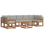 vidaXL Ensemble de canapés d'extérieur 8 Pièces Gris Naturel et Clair