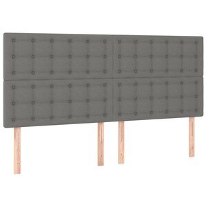 vidaXL Têtes de lit 4 Pièces Gris foncé 100x5x78/88 cm Tissu