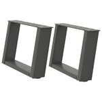 vidaXL Pieds de table basse en U  2 pièces  anthracite  50 x (30-31) cm  acier