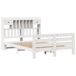 vidaXL Lit bibliothèque sans matelas blanc 150x200 cm bois pin massif