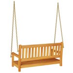vidaXL Banc suspendu 2 places 110x56x58 cm en bois massif d'acacia
