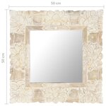 vidaXL Miroir Blanc 50x50 cm Bois de manguier massif