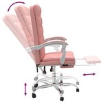 Chaise fauteuil siège pivotante de inclinable de bureau informatique étude similicuir rose 02_0024273