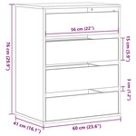 vidaXL Commode d'angle gris béton 60x41x76 cm bois d'ingénierie
