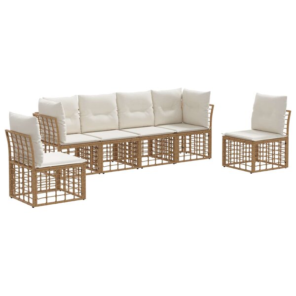vidaXL Ensemble de canapés d'extérieur Naturel Polyester
