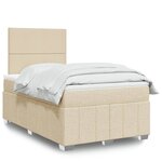 vidaXL Sommier à lattes de lit avec matelas crème 120x190 cm tissu