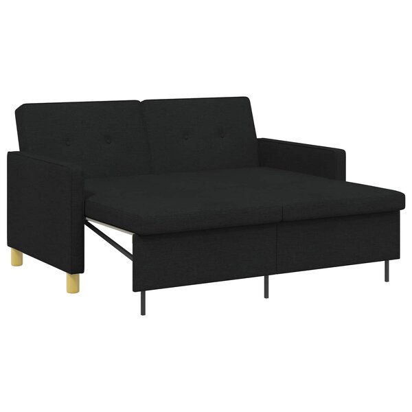 vidaXL Canapé-lit escamotable Noir Tissu