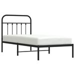 vidaXL Cadre de lit métal sans matelas avec tête de lit noir 90x190 cm