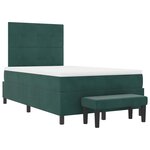 vidaXL Lit à ressorts avec tête de lit Vert foncé 120 x 200 cm Velours