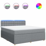 vidaXL Sommier à lattes de lit avec matelas Gris clair 180x200cm Tissu