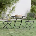 vidaXL Mobilier à dîner de jardin 3 Pièces Maille Métal Anthracite