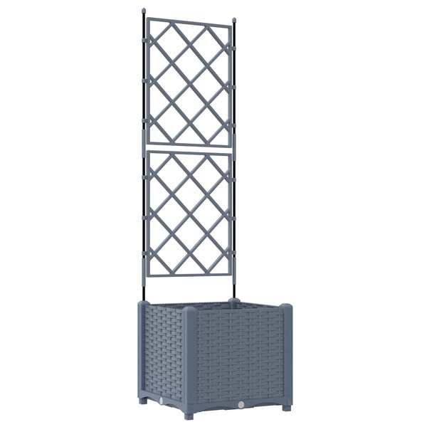 vidaXL Jardinière avec Treillis Gris clair 40x40x143 cm