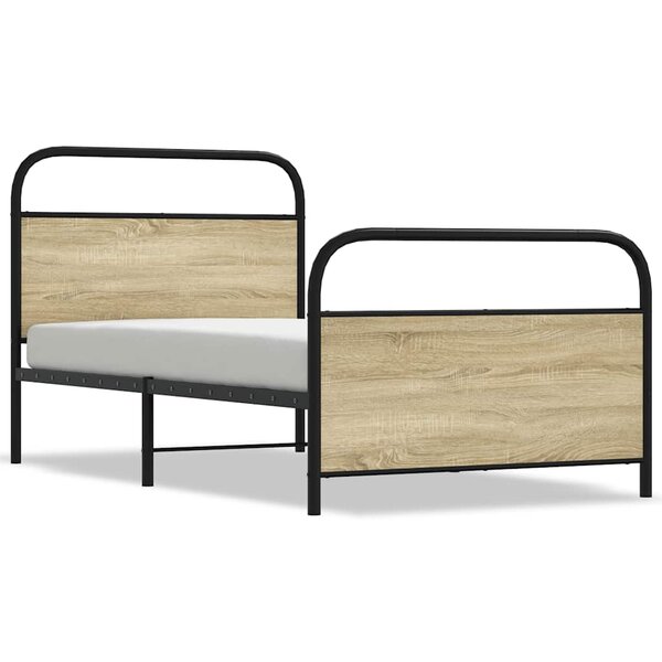 vidaXL Cadre de lit sans matelas 100x200 cm chêne sonoma