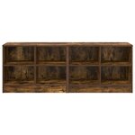 vidaXL Armoire de lit avec étagère 2 Pièces Chêne fumé 66 x 33 x 48 cm