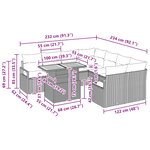 vidaXL Ensemble de salle à manger pour jardin 9 Pièces Gris et marine