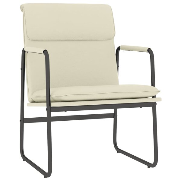 vidaXL Chaise longue Crème 55x64x80 cm Similicuir