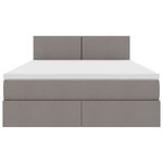 vidaXL Lit avec rangement et LED Taupe 140 x 190 cm Polyester