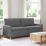 vidaXL Canapé Gris foncé 196 x 81 x 87 5 cm Tissu