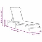 vidaXL Chaise longue Noir 197 x 54 x 86 cm Acier et textilène