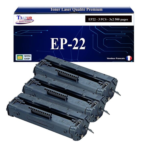 T3AZUR -3x Toners compatibles avec Canon EP22 (1550A003) pour Canon LBP1120  LBP800  LBP810