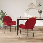 vidaXL Chaises à manger lot de 2 Rouge bordeaux Velours