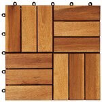vidaXL Carreau de terrasse 10 Pièces Marron 30 x 30 cm Bois d'acacia
