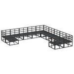 vidaXL Ensemble de canapé de jardin 11 Pièces Noir Aluminium