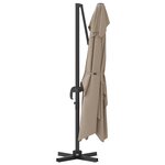 vidaXL Grand Parasol Déporté Taupe Polyester Grand Pliable Moderne
