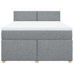 vidaXL Sommier à lattes de lit avec matelas Gris clair 140x200cm Tissu