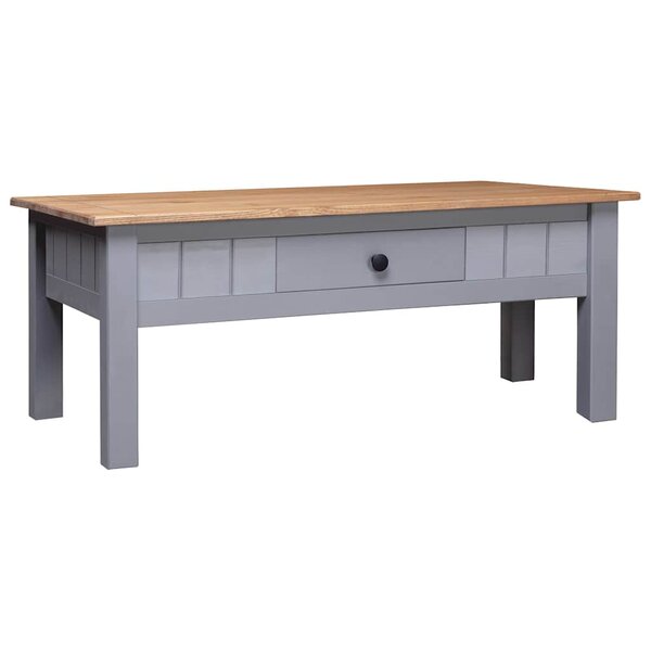 vidaXL Table basse Gris 100x60x43 5 cm Pin massif Assortiment Panama