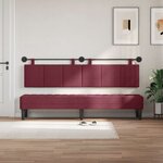 vidaXL Tête de lit suspendue Avec lumière LED Bordeaux Tissu