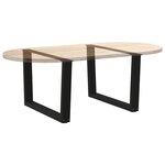 vidaXL Pieds de table basse en forme de V  2 pièces  noir  70 x (42-43 3) cm  acier