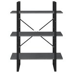 vidaXL Bibliothèque à 3 niveaux Gris 80x30x105 cm Bois de pin massif