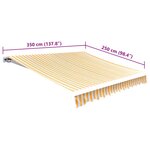 vidaXL Toile d'auvent Orange et blanc 350x250 cm