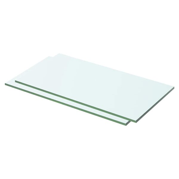 vidaXL Panneaux d'étagère 2 Pièces Verre Transparent 50 x 20 cm