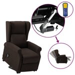Vidaxl fauteuil releveur inclinable marron foncé tissu