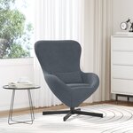 Fauteuil œuf en velours gris foncé