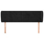 vidaXL Tête de lit avec oreilles Noir 147x23x78/88 cm Velours
