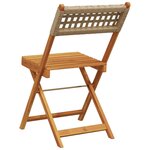 vidaXL Chaises de jardin pliantes lot de 6 beige rotin et bois massif