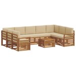 vidaXL Ensemble de canapés d'extérieur 10 pc Naturel et Beige
