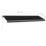 vidaXL Auvent électrique 6 x 3 5 m Anthracite 100   polyester