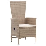 vidaXL Ensemble de salle à manger de jardin 5 pièces avec coussins Beige Poly Rattan